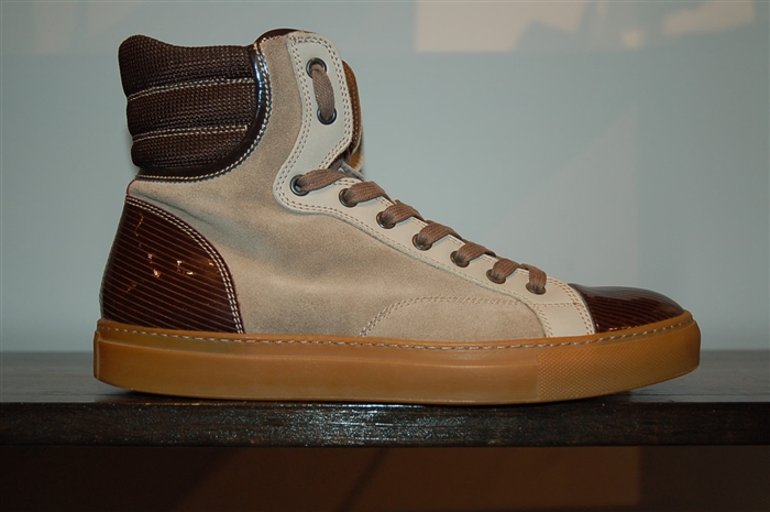 Mixed Browns Lanvin High-Top Sneakers, size 8