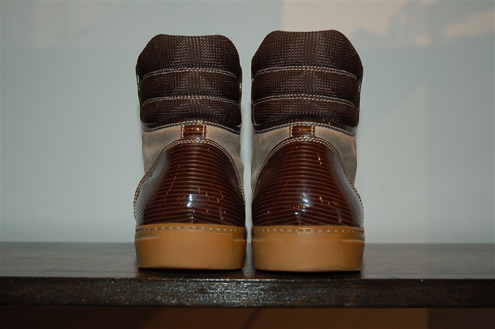 Mixed Browns Lanvin High-Top Sneakers, size 8