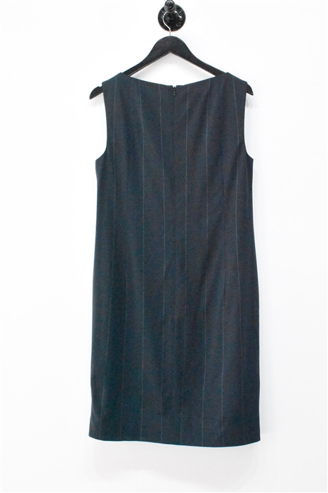 Gray Stripe Akris - Punto Sheath Dress, size 14