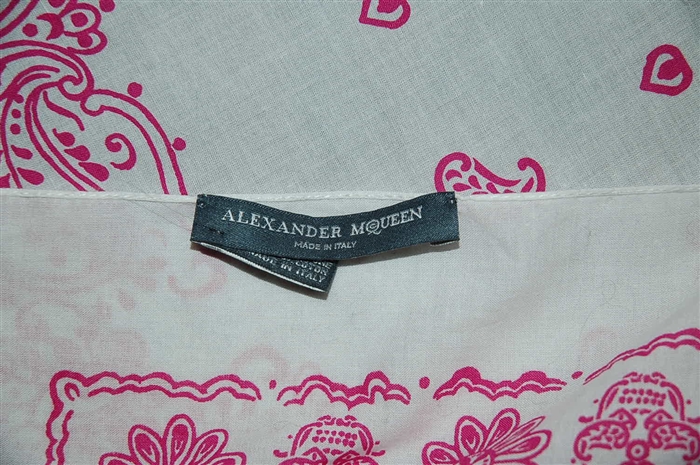 White & Pink Alexander McQueen Bandana, size O/S