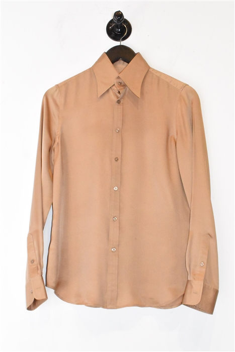 Light Bronze Ralph Lauren - Purple Label Silk Shirt, size 6