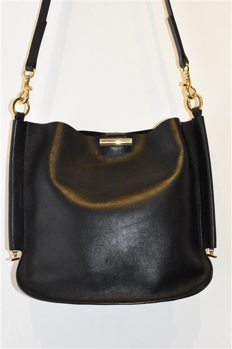 Black Leather Stuart Weitzman Shoulder Bag, size M
