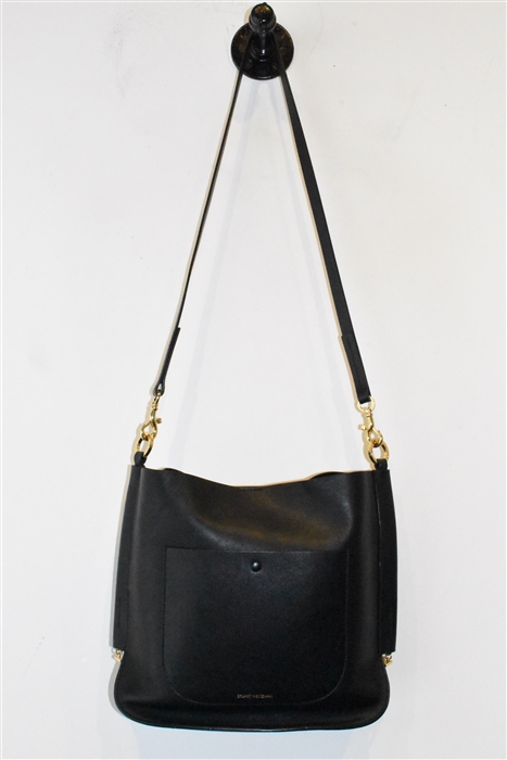 Black Leather Stuart Weitzman Shoulder Bag, size M