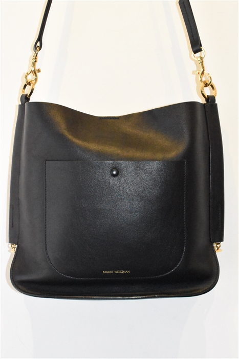 Black Leather Stuart Weitzman Shoulder Bag, size M