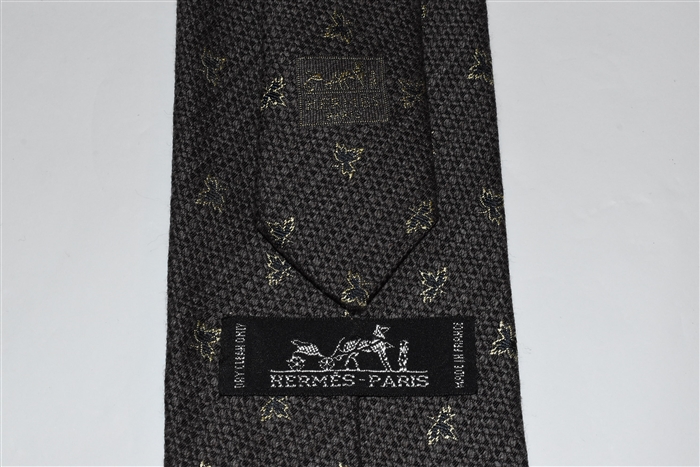 Brown & Black Hermes Tie, size O/S