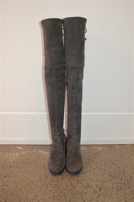 Smoke Stuart Weitzman Thigh-High Boots, size 7