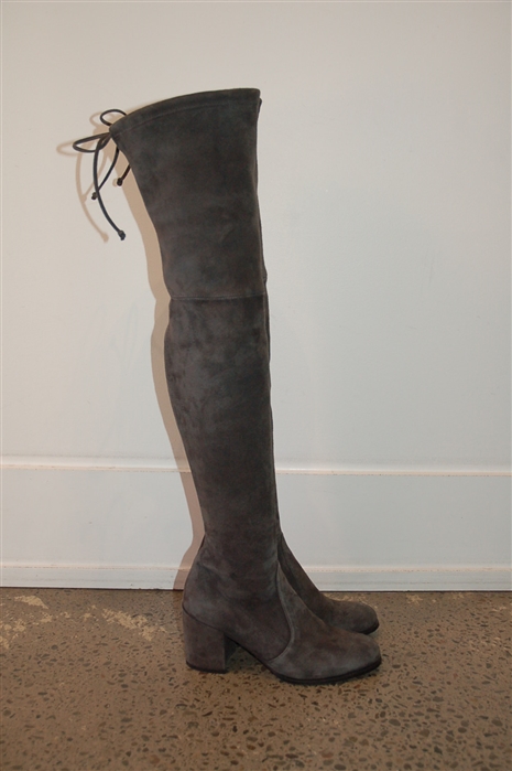 Smoke Stuart Weitzman Thigh-High Boots, size 7