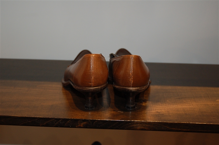 Dark Leather Miu Miu Kitten Heels, size 6.5