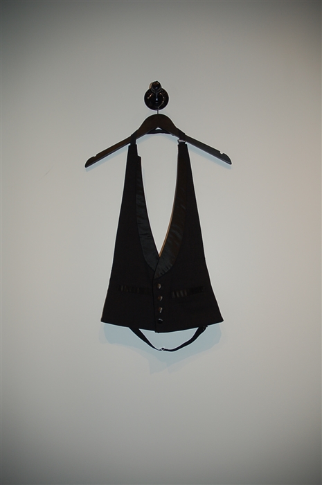 Basic Black No Label - Vintage Tuxedo Vest, size M