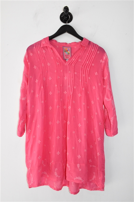 Candy Pink Johnny Was Tunic, size XS