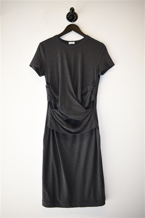 Charcoal Brunello Cucinelli Sheath Dress, size M