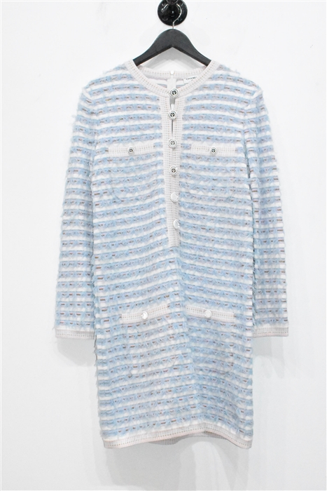 Blue Tweed Chanel Tweed Dress, size 8