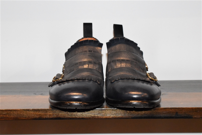 Navy Santoni Monkstrap, size 9.5