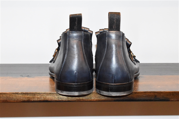 Navy Santoni Monkstrap, size 9.5
