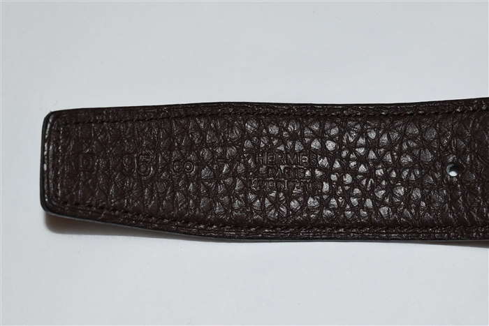 Black Leather Hermes Belt, size L