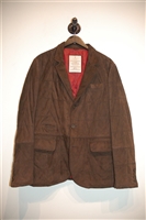 Espresso Brunello Cucinelli Leather Blazer, size M