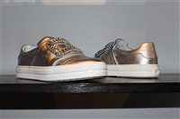 Metallic Silver Roger Vivier Slip-On Sneaker, size 7