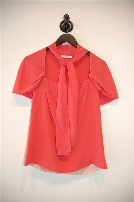 Coral Prada Short-Sleeved Top, size 6