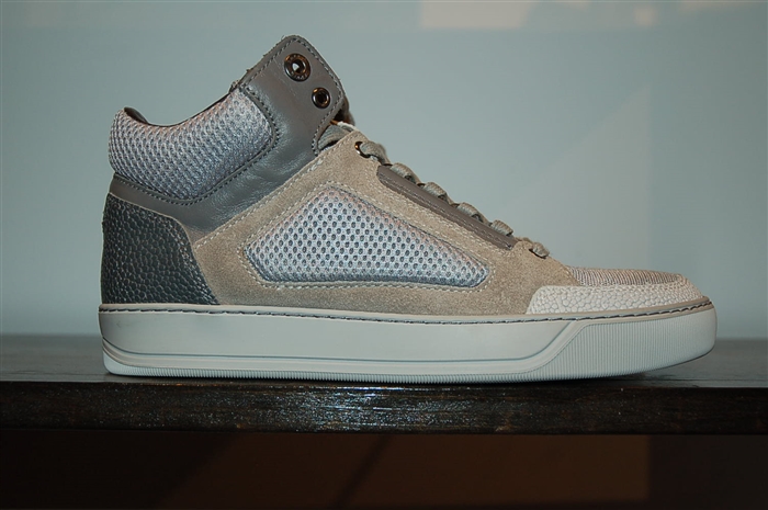 Gray Tones Lanvin Mid-Top Sneakers, size 7.5