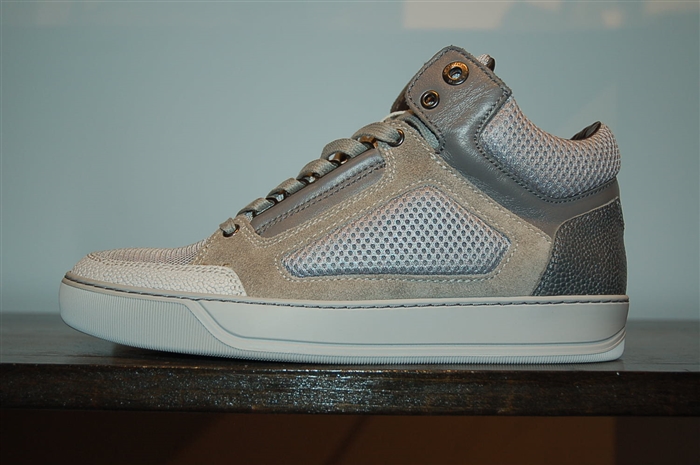 Gray Tones Lanvin Mid-Top Sneakers, size 7.5
