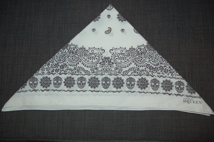 White & Gray Alexander McQueen Bandana, size O/S