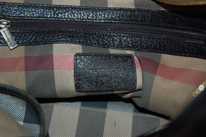 Black Leather Burberry Satchel, size M