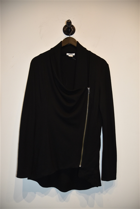 Basic Black Helmut Lang Zippered Sweater, size L