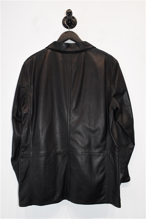 Black Leather Jil Sander Leather Jacket, size L