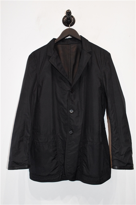 Black Leather Jil Sander Leather Jacket, size L