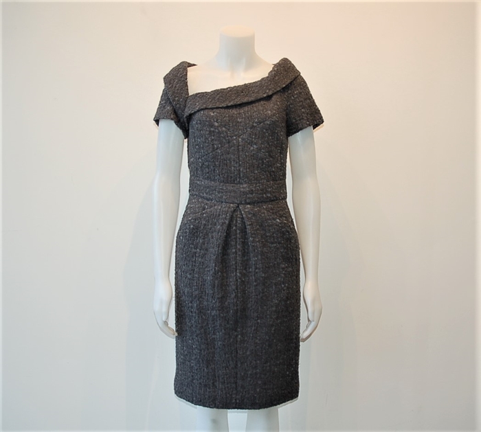 Smoky Gray Chanel Sheath Dress, size 8