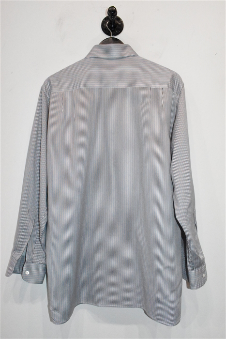 Gray Stripe Ermenegildo Zegna Button Shirt, size M