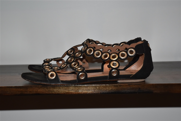 Black Suede Alaia Sandal, size 9