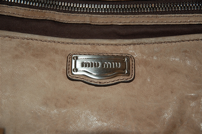 Aged Leather Miu Miu Satchel, size L