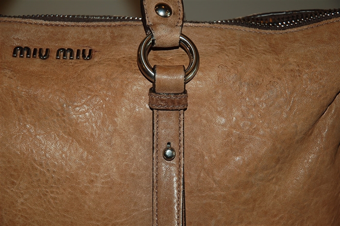 Aged Leather Miu Miu Satchel, size L