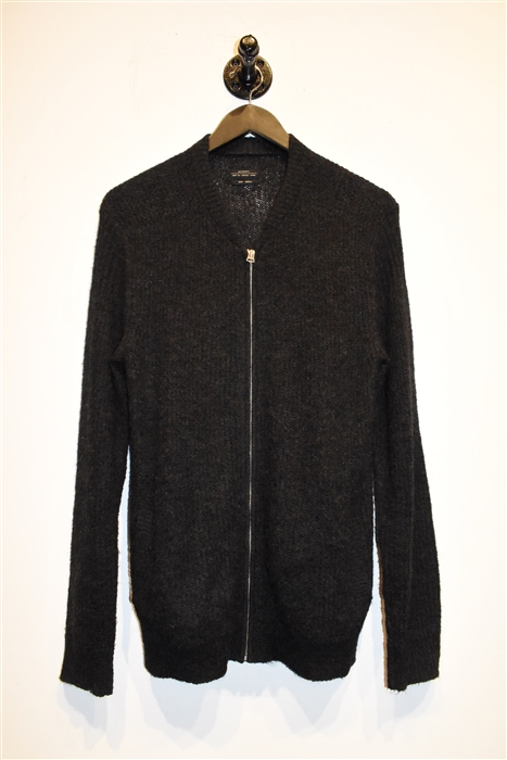 Charcoal All Saints Zippered Sweater, size S