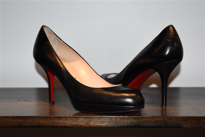 Black Leather Christian Louboutin Pumps, size 7.5