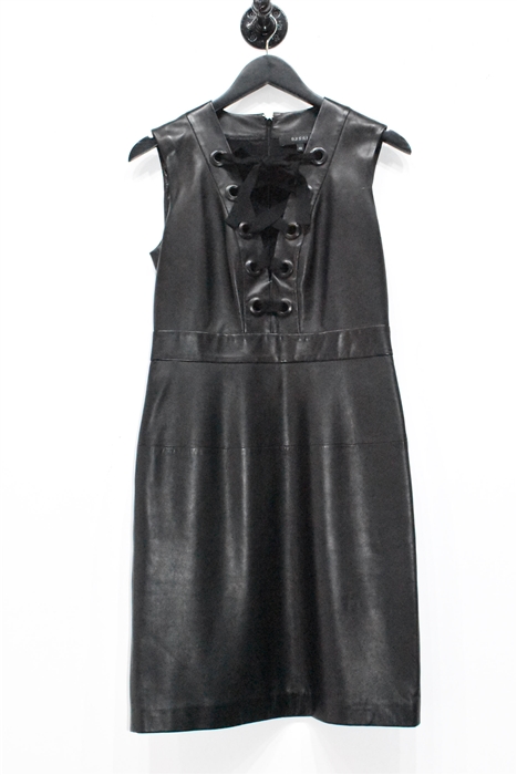 Black Leather Gucci Sheath Dress, size 6