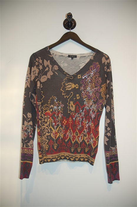 Multi-Pattern Etro Pullover, size 8