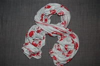 Gray & Red Alexander McQueen Scarf, size O/S