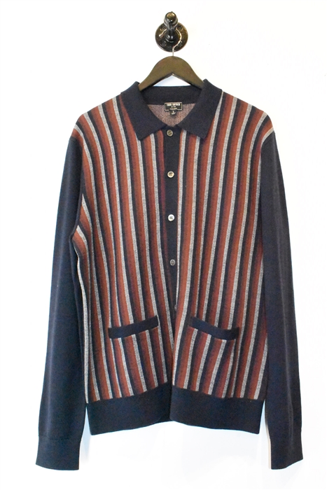 Navy Stripe Todd Snyder Button Polo, size L