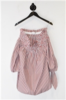 Red Stripe Caroline Constas Off-Shoulder Top, size S
