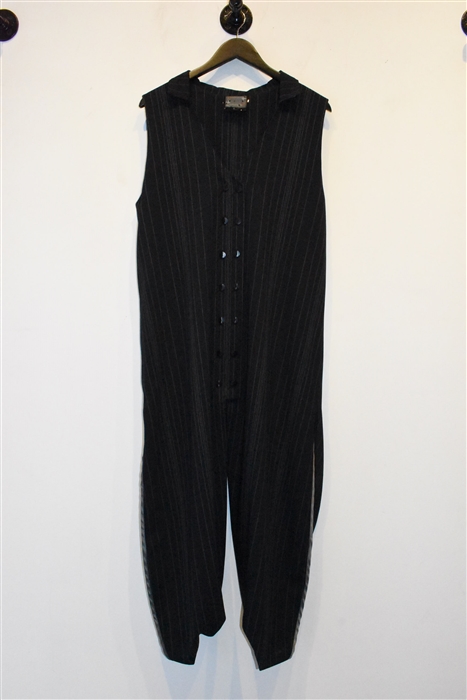 Navy Pinstripe Annie Thompson Jumpsuit, size L