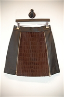 Black Leather Just Cavalli Mini Skirt, size 8