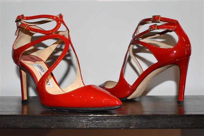 Red Patent Jimmy Choo Pumps, size 6