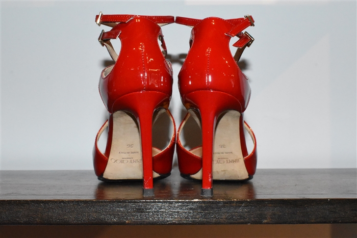 Red Patent Jimmy Choo Pumps, size 6
