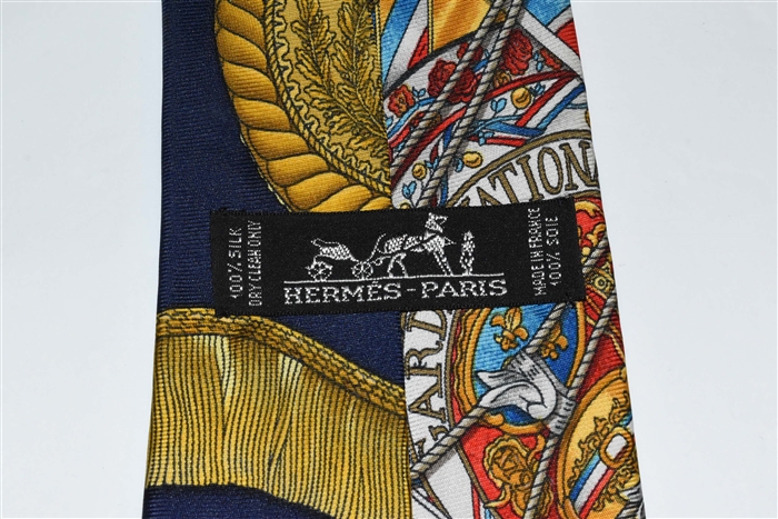 Navy Hermes Tie, size O/S