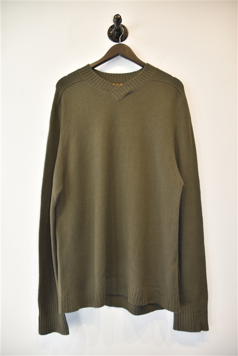 Olive Loro Piana Cashmere Sweater, size XL