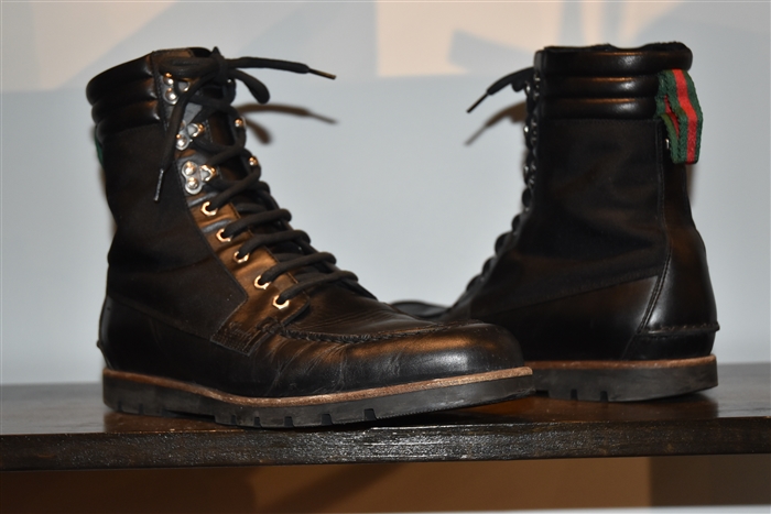 Black Leather Gucci Boots, size 9