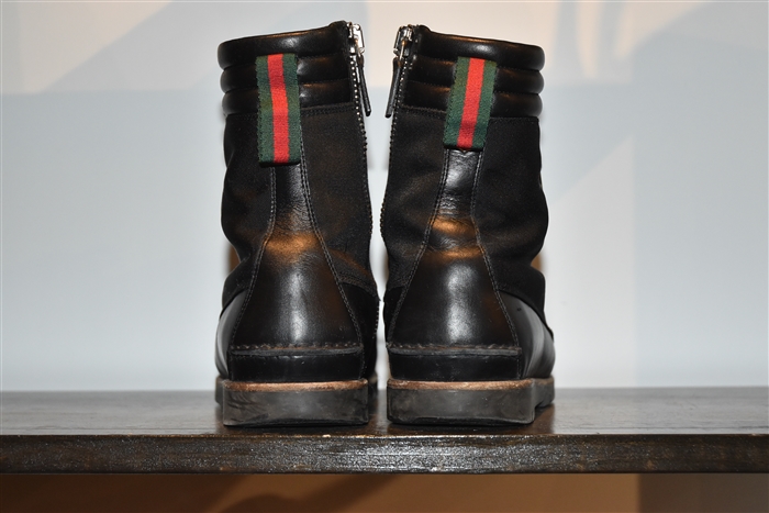 Black Leather Gucci Boots, size 9