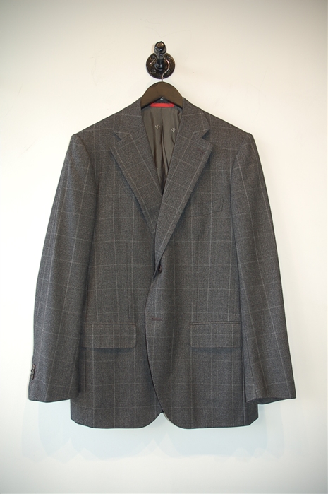 Gray Check Isaia Two-Piece Suit, size 40